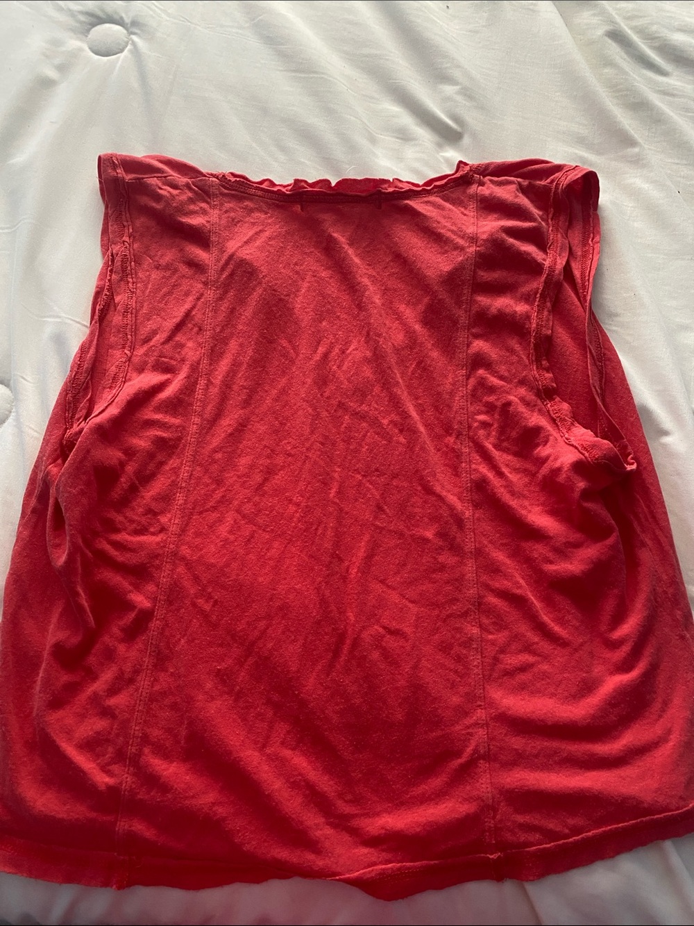 We The Free Coral-Red V-Neck Short Sleeve Tee - Picture 2 of 5